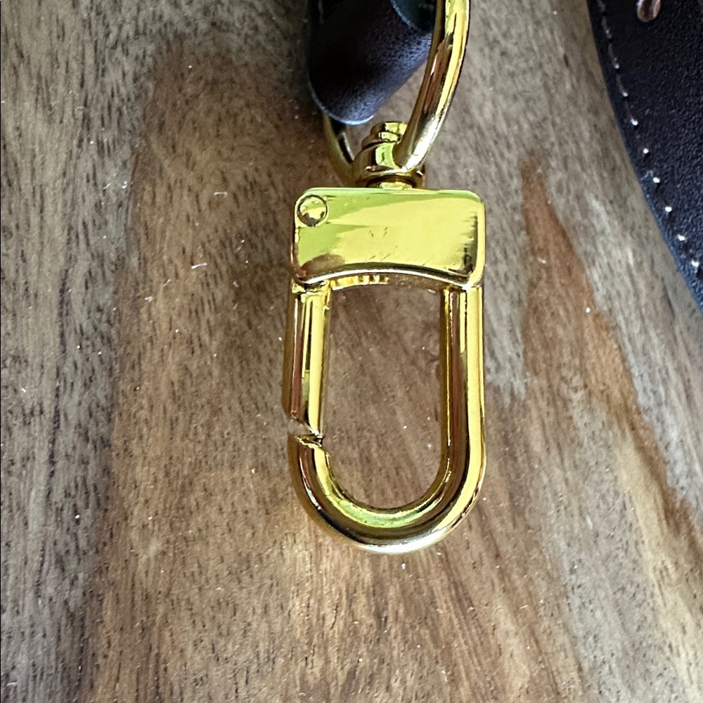 Elegant Coffee Brown Leather Strap with Gold Hardware for purse - Picture 9 of 11